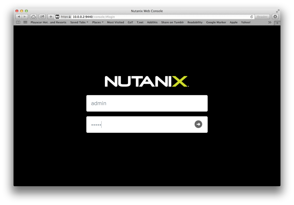 Nutanix - Cluster logon