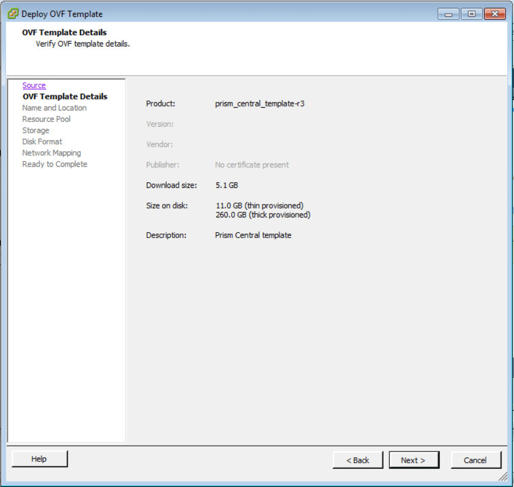 Prism Central - OVF Deployment